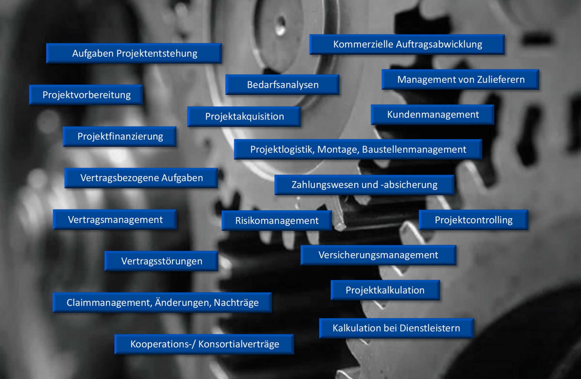 Übersicht der verschiedenen Schwerpunkte der GPM Fachgruppe Commercial Projektmanagement