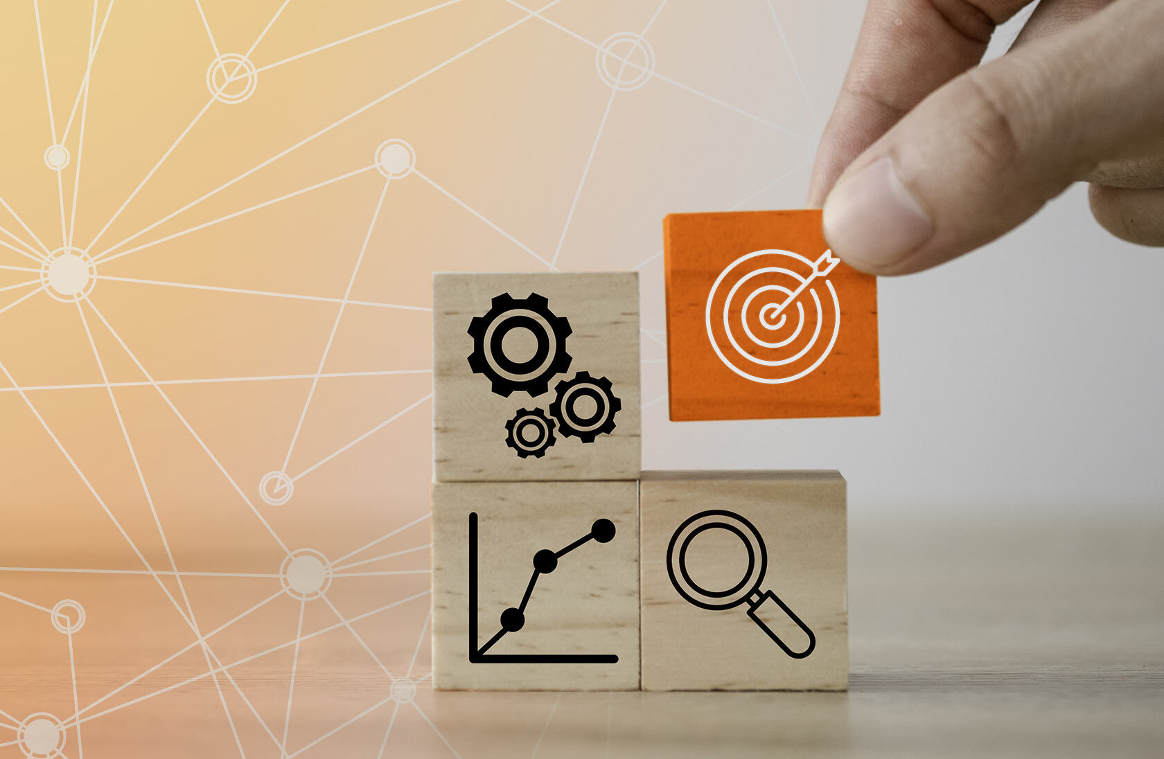 4 Würfel mit illustrativer Darstellung der Ziele und Motivation