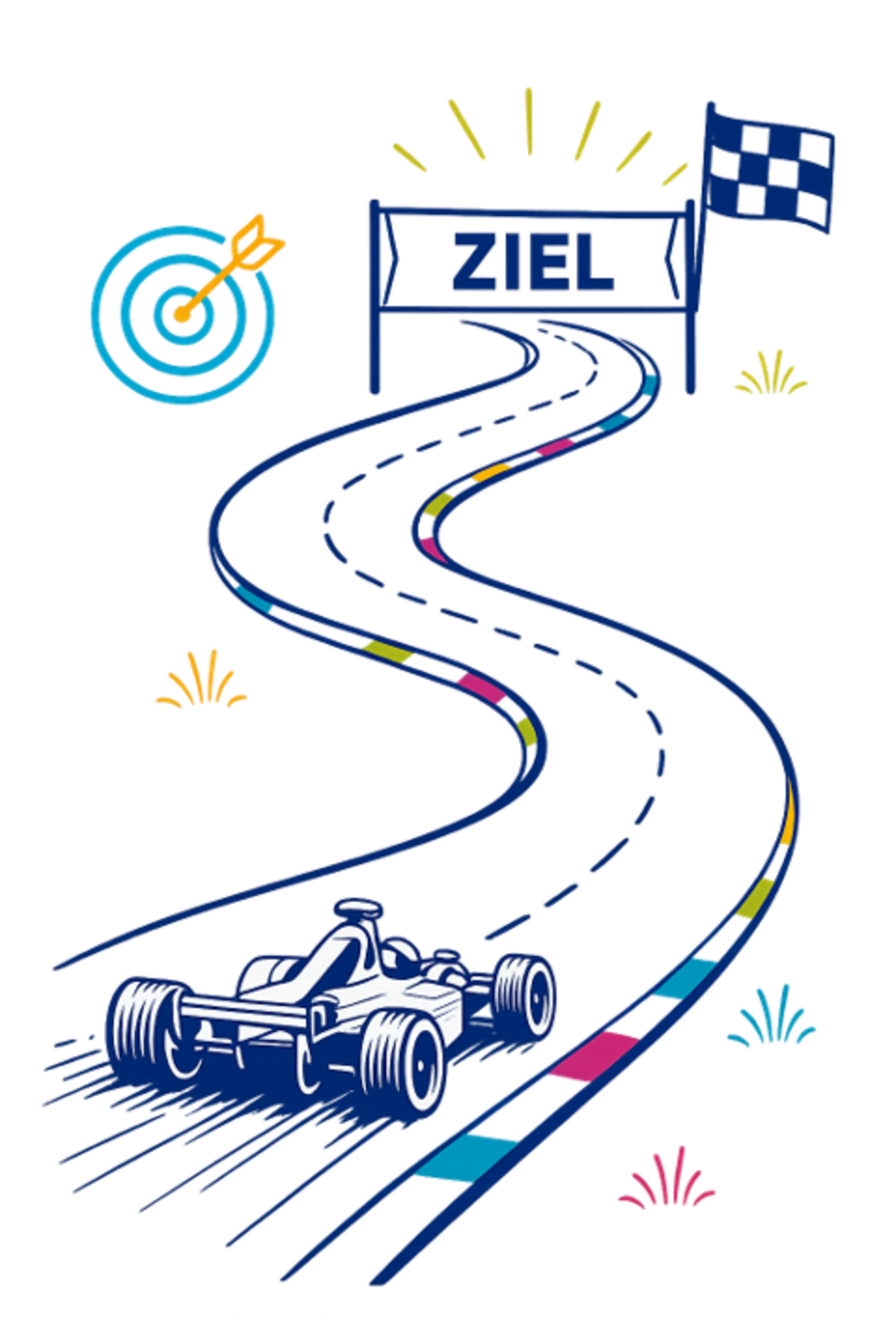 bild grafik rennfahrer ziel
