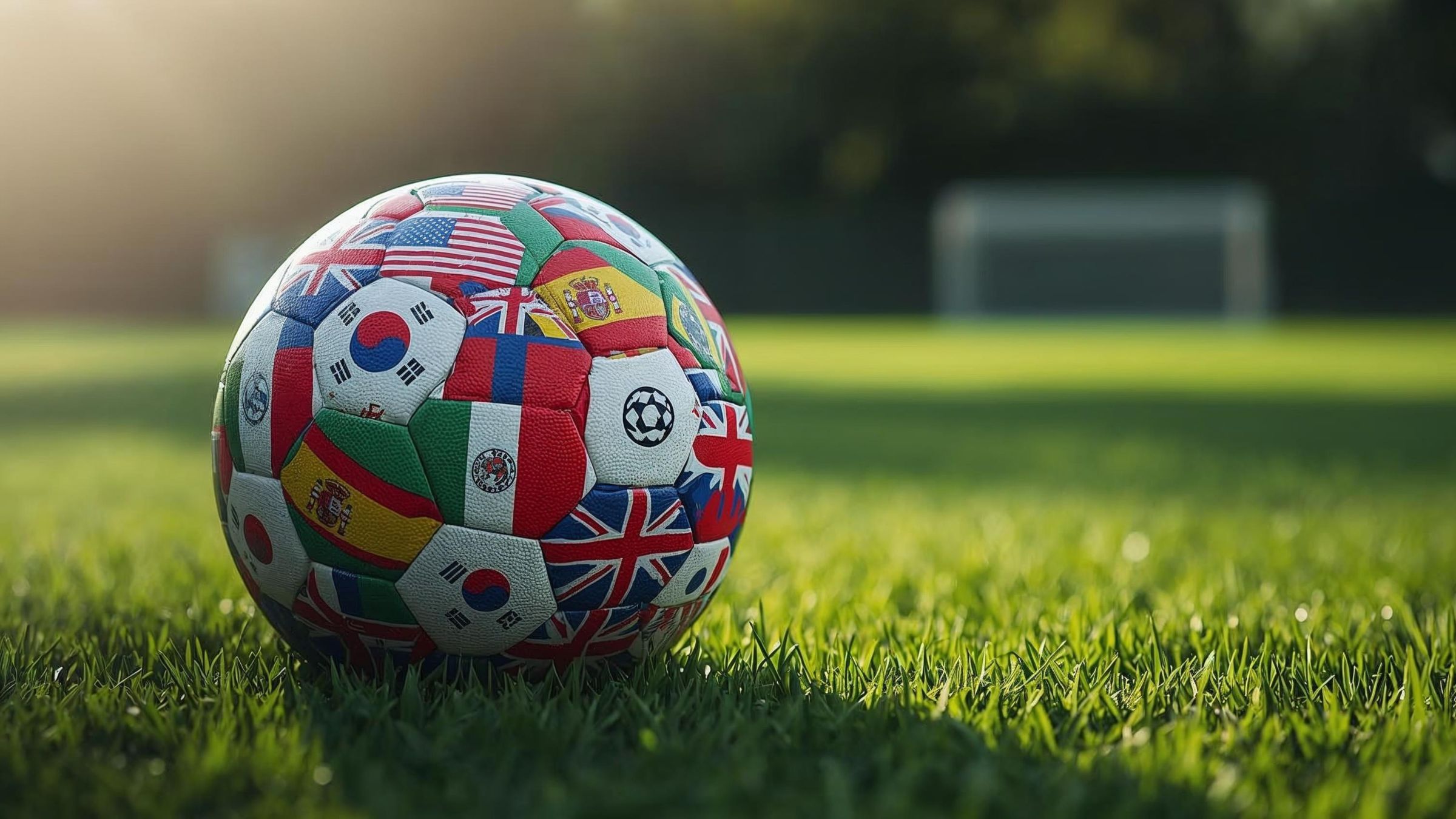 bild fußball mit flaggen